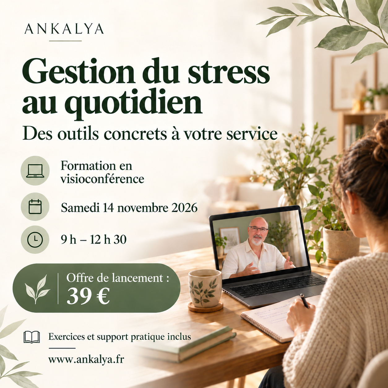 Gestion du stress au quotidien - Visio du 14 novembre 2026